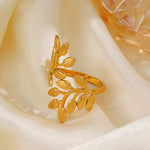 Claire Leaf Wrap - 18K Gold Anti-Tarnish Ring