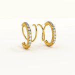 Diva Twina Hoops 18K Gold Anti-Tarnish Fake Double Piercing Earrings