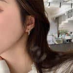 Diva Twina Hoops 18K Gold Anti-Tarnish Fake Double Piercing Earrings