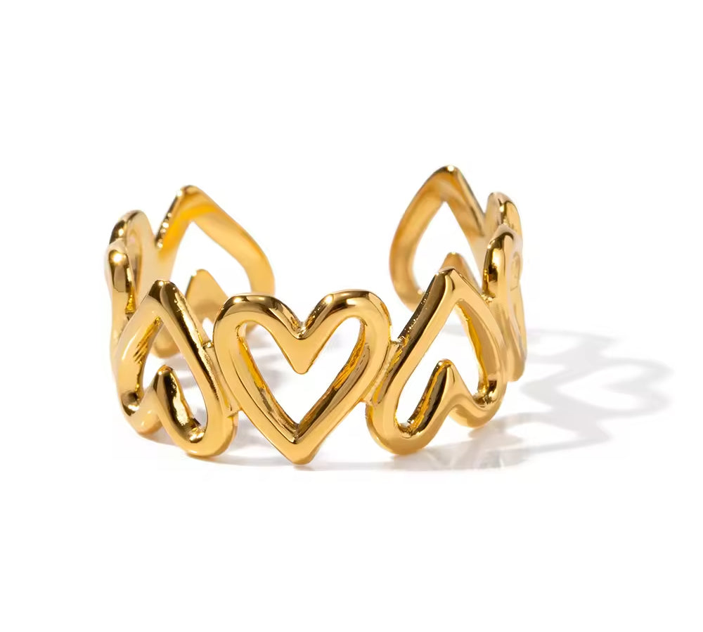 Harmonia Heart Ring - 18K Gold Anti-Tarnish