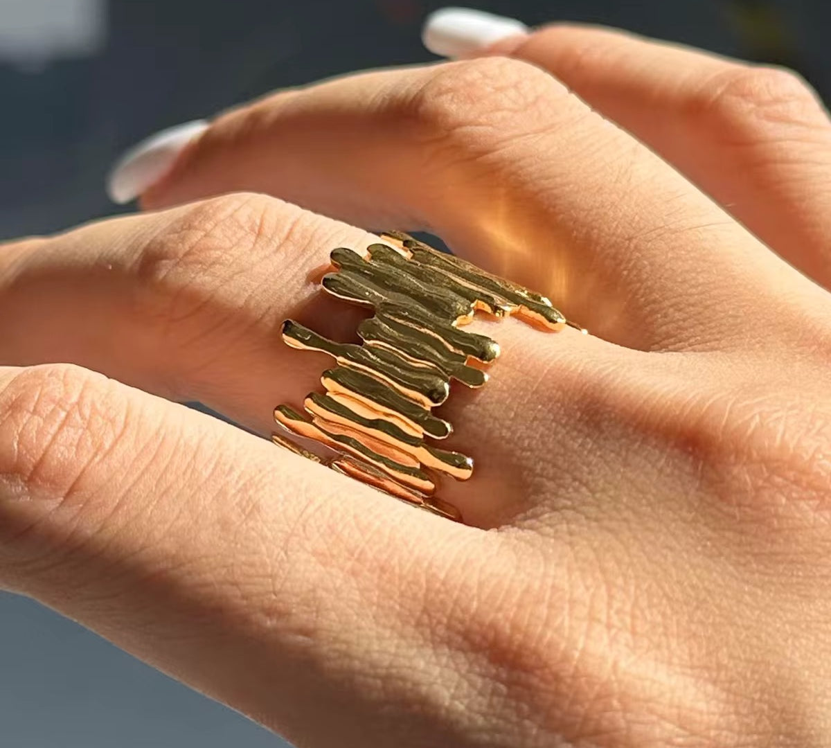 Zaria Drip Ring - 18K Gold Anti-Tarnish