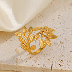 Claire Leaf Wrap - 18K Gold Anti-Tarnish Ring