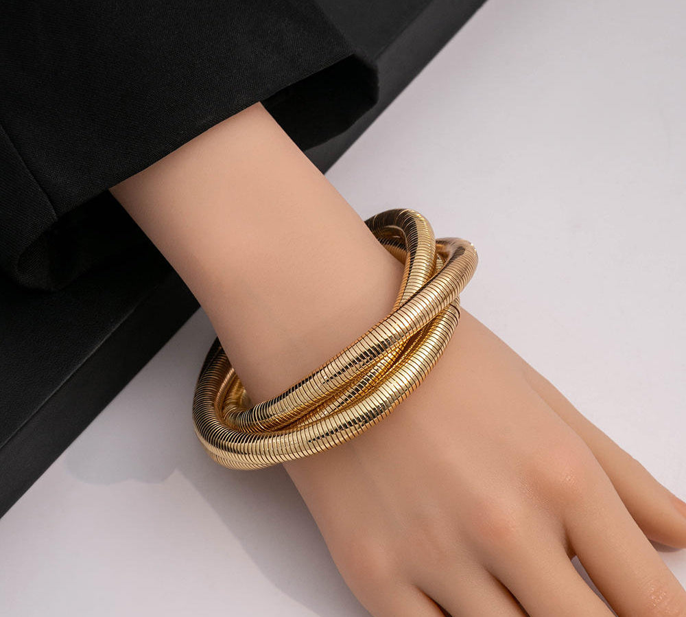 Stretchable Double Snake Bangles